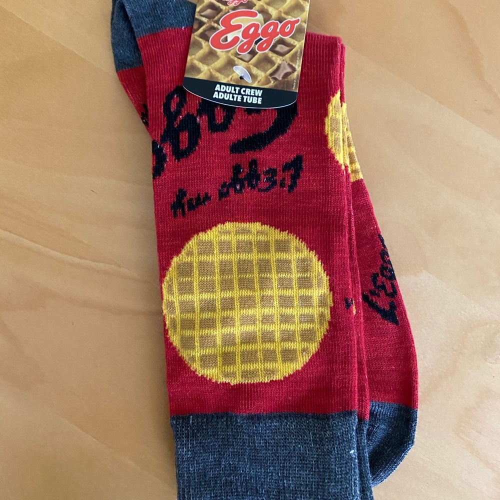 Eggo waffles fun print socks